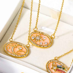 Stars in the Plate Pendant Copper Necklace