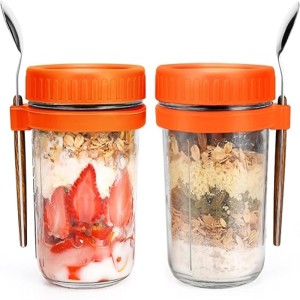 Oats Jars with Spoon and Lid