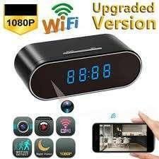 Hidden camera table clock round