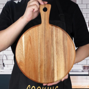 Acacia Wood Cutting Charcuterie Board Tray with Handle