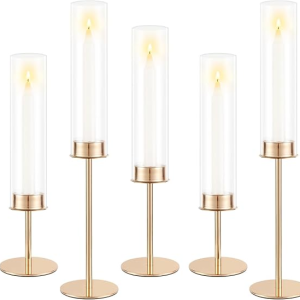 Gold Candle Holders for Glass Taper Candle Holders