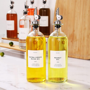 Molimoli Oil and Vinegar Dispenser with Metal Pour Spout Set of 2